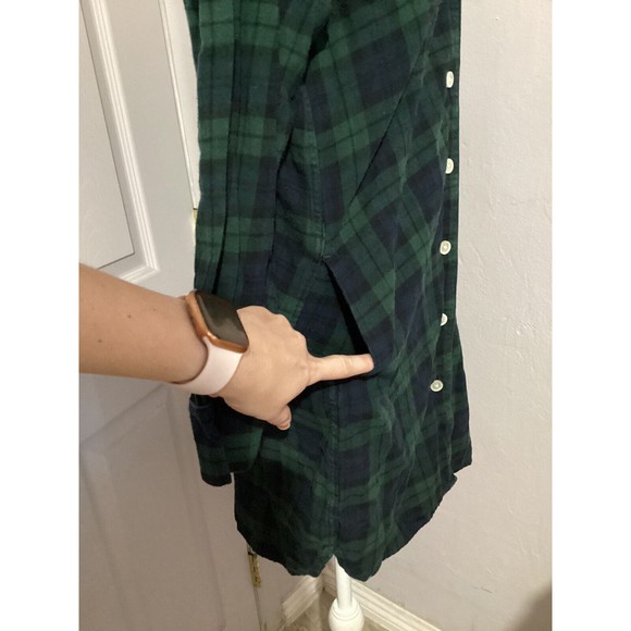 J. Crew Plaid Button Down Cotton Mini Dress Long Sleeve Size S - Picture 3 of 6